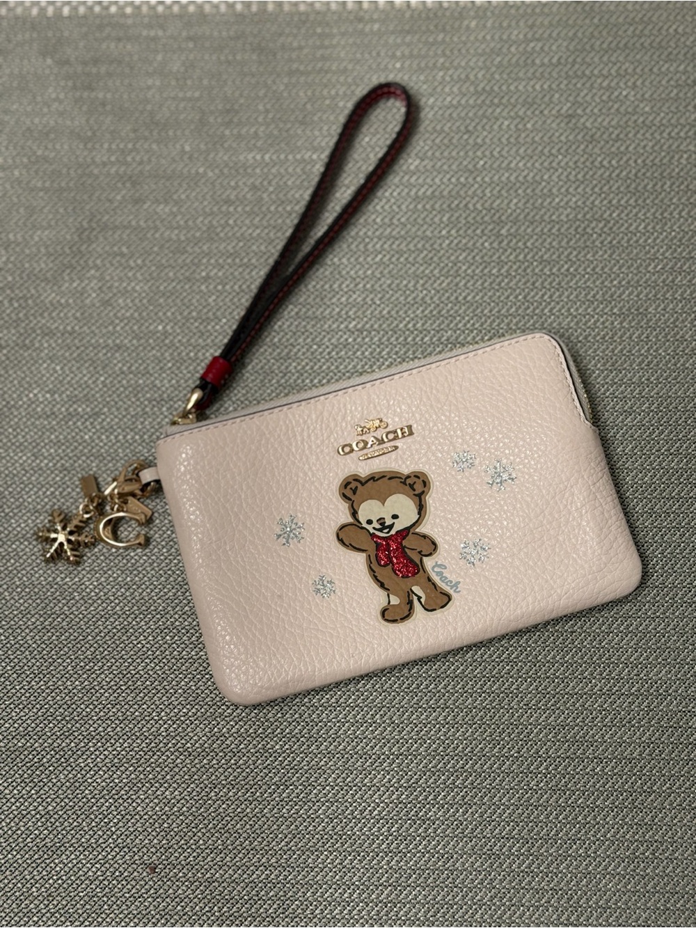 Coach Winter Bear Leather Wristlet